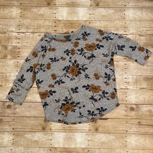 Corrina Brushed Dolman Knit Top - gray floral (Stich Fix)